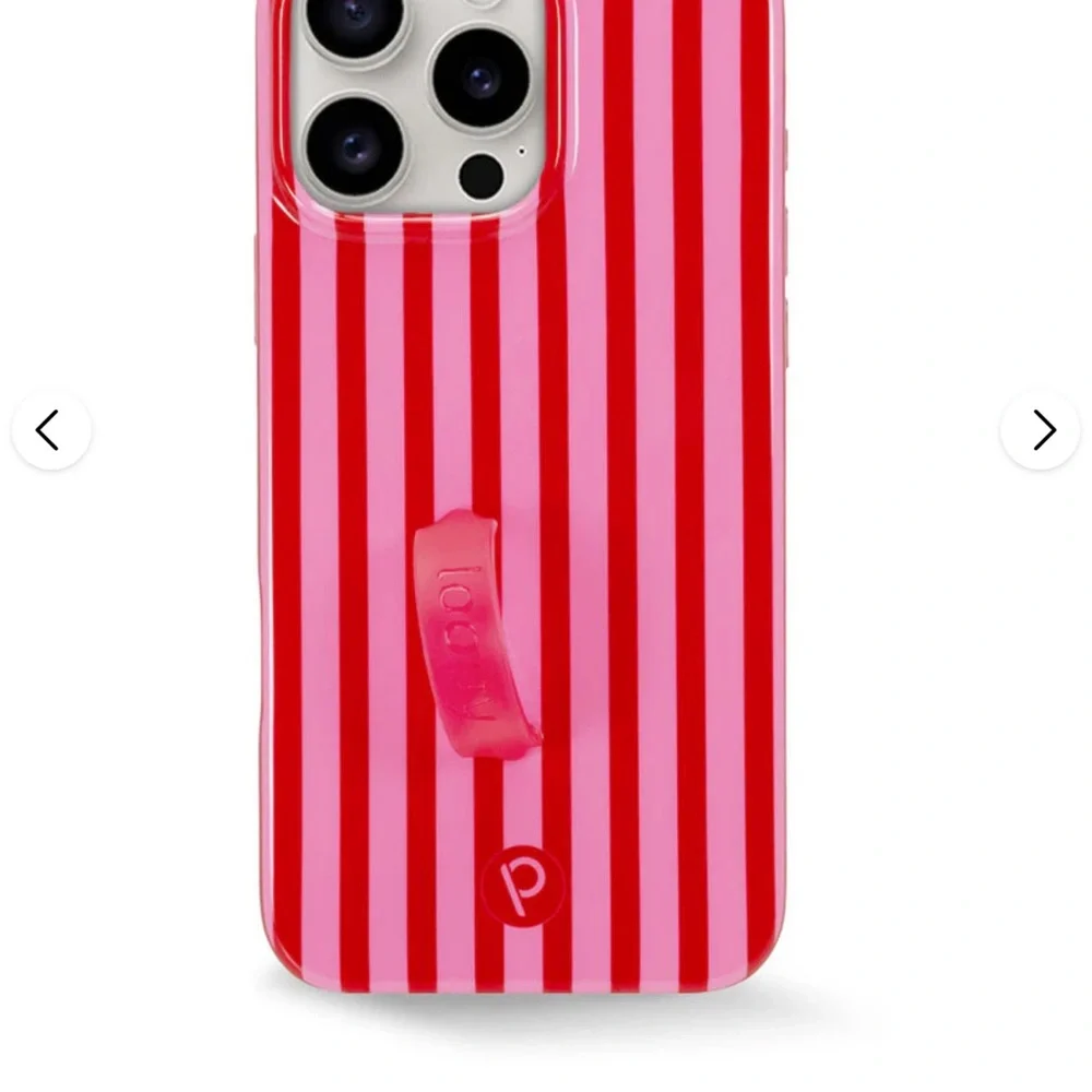 Loopy Red and Pink Striped Phone Case iPhone 14 Pro Max - Picture 4 of 5
